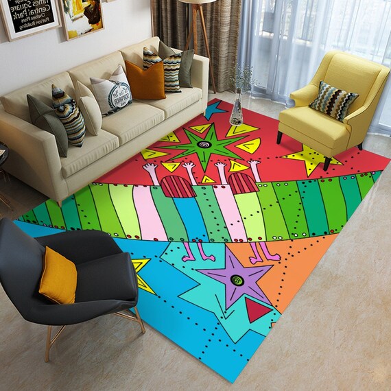Area Rugs Pop Art Rugs Funky Area Rug funky Home Décor Etsy