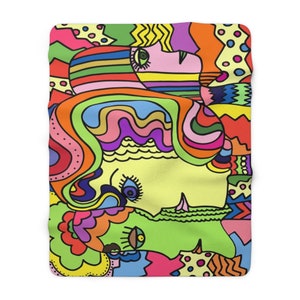 Unique Throw Blanket,  Accent Blanket,  Soft Blanket, Colorful Blanket, Cozy Blanket, Sofa Blanket,  Pop Art Room Décor, Snuggle Blanket