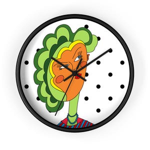 Whimsical Cartoon Wall Clock - Colorful Home Decor, Unique Gift for Art Lovers, Quirky Wall Art, Fun Retro Vibe, Stylish Timepiece