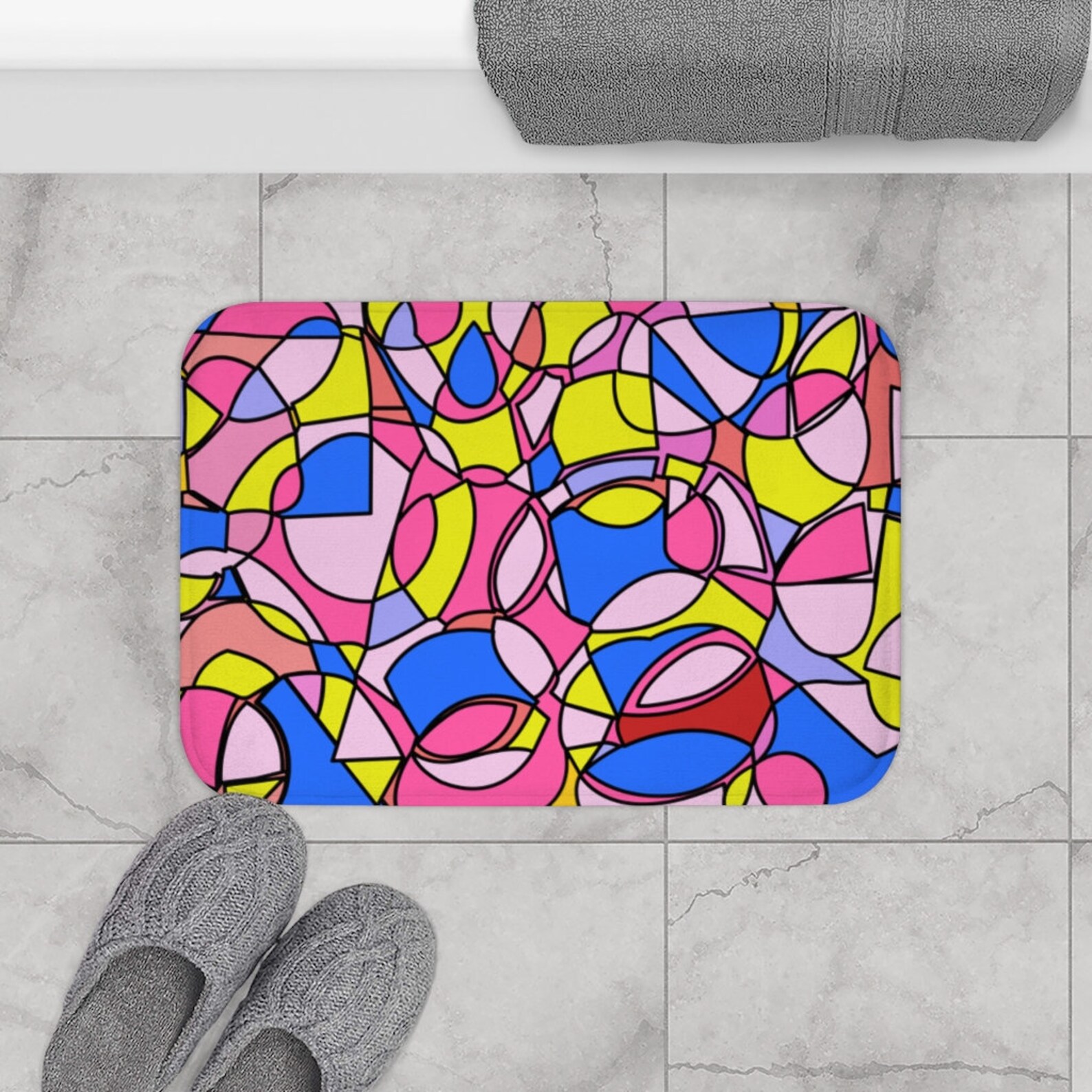 Bath Mat Funky mat colorful bath mat small large Bath Mat Etsy