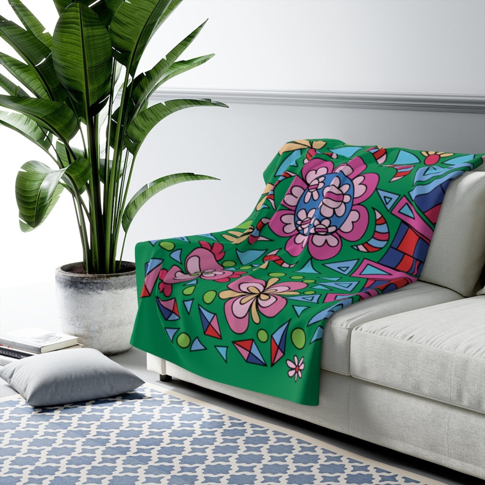 Salbei grün Decken grüne Decke von Blumen und Blättern Etsy