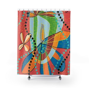 Pop Art Shower Curtain: Colorful Modern Bath Decor