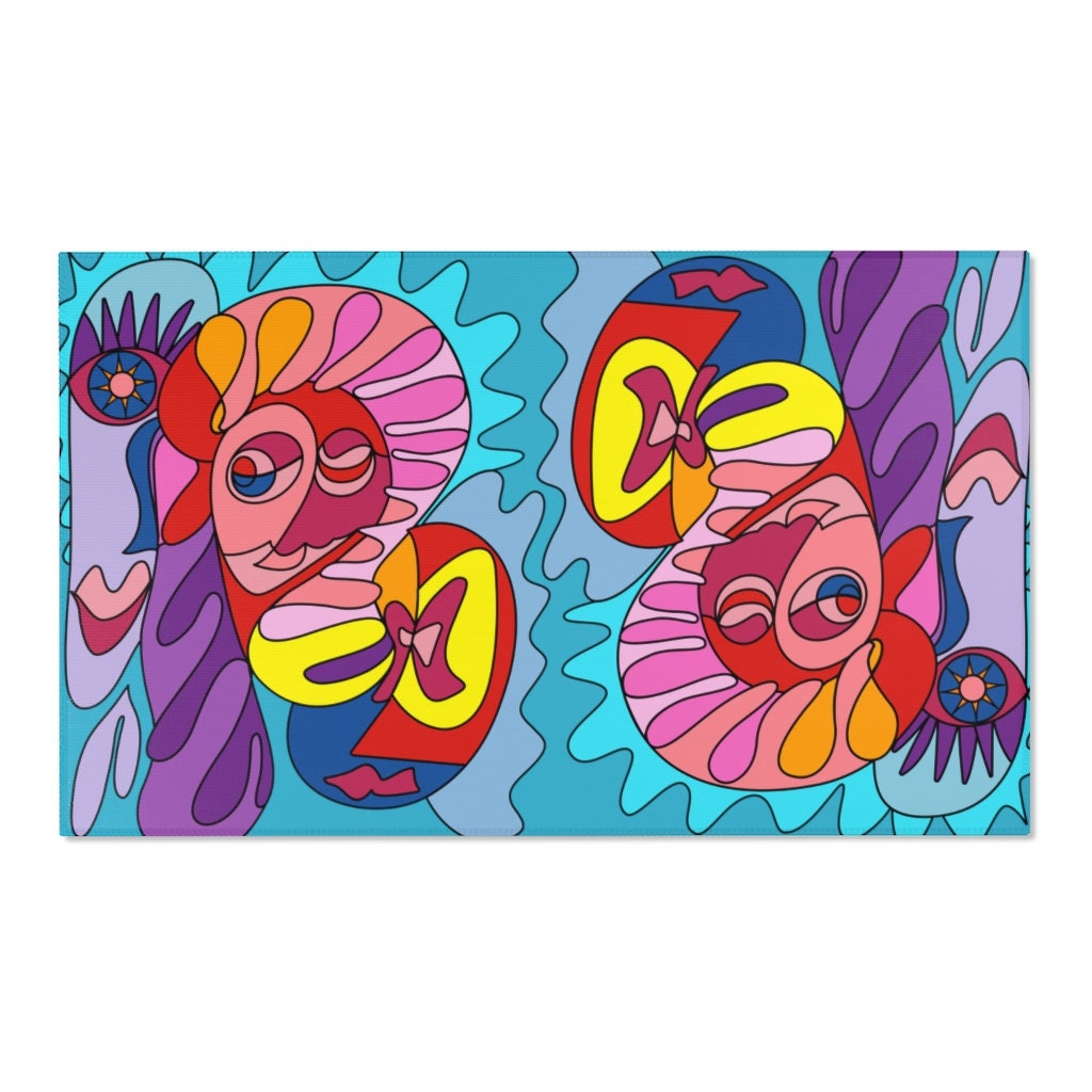 Area Rugs POP ART rugs cool area rugs bedroom rug colorful Etsy