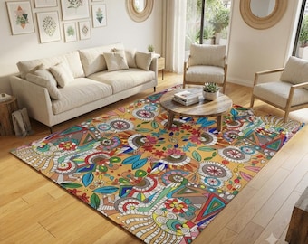 Colorful Abstract Rug: Funky Dorm Decor