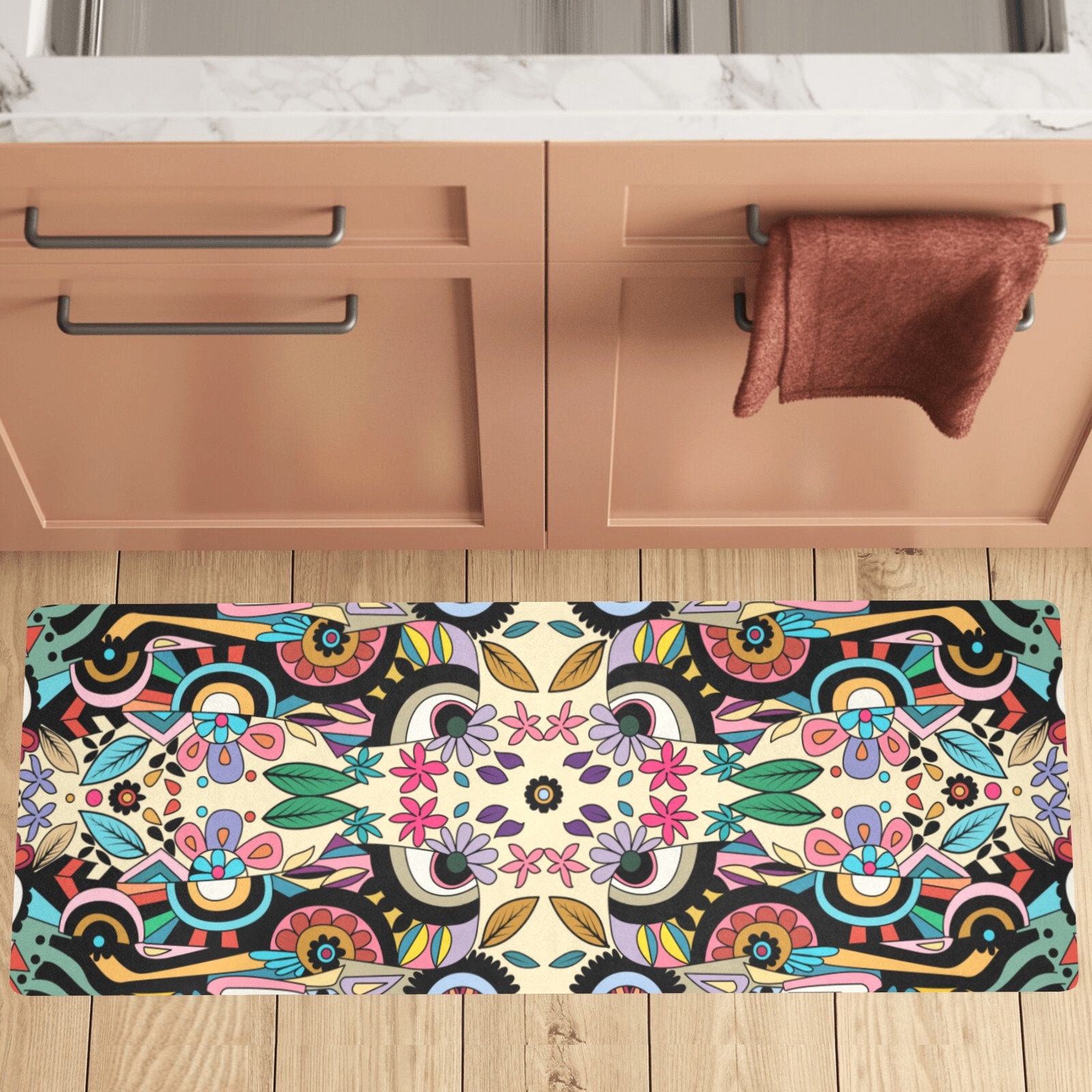 Retro Ethnic Style Kitchen Rug Vintage Persian Print Floor Mat For Kitchen  Floor Bathroom Doormat Indoor Non-slip Absorbent Sponge Mat – the best  products in the Joom Geek online store