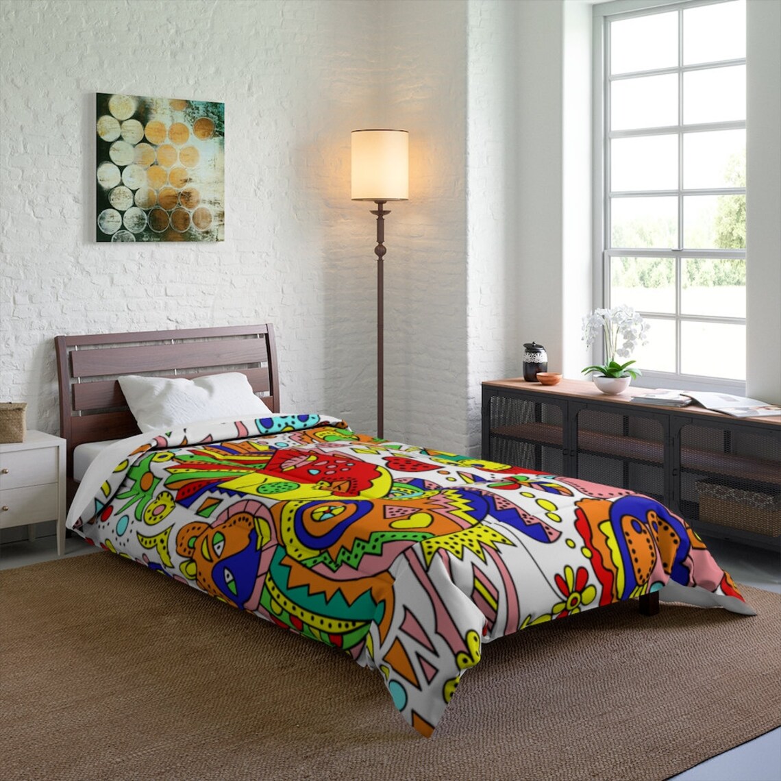 Comforter Pop Art Bed Cover Graffiti Comforter For Any Etsy