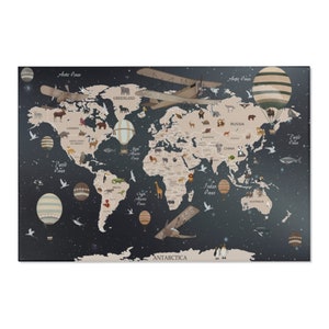 3 Size Area Rug For Kids, Map of the World Kids Bedroom Rug, Large World Map Rug, Kids Map of the world In Large size 4x6, WORLD Map Rug
