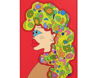 Funky Curly Hair Rug: Colorful Pop Art Polyester Chenille Rug