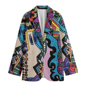 Art Jacket: Colorful African Print Cotton Blazer