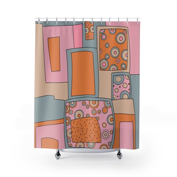 Nordic Shower Curtains Light Colors, Colorful Funky Shower Curtain