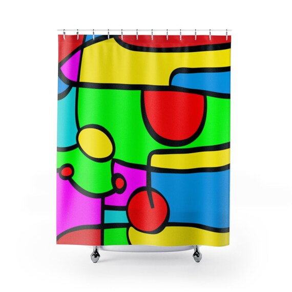 Color Block Vibrant Pop Art Shower Curtains Waterproof Etsy color-block-vibrant-pop-art-shower-curtains-waterproof-etsy