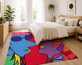 Pop Art Area Rug: Colorful Modern Design