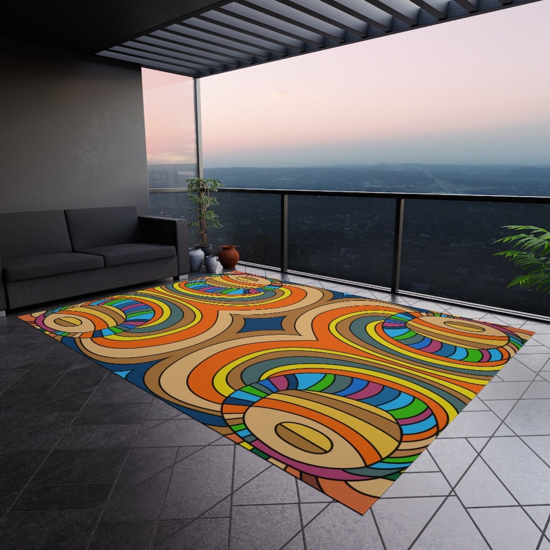 Funky Rug for Patio Outdoor Rug Indoor Outdoor Rug for - Etsy