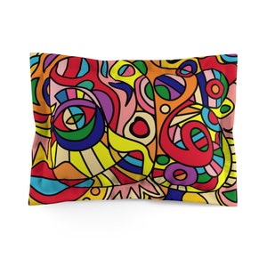 Vibrant Colorful Pillow Sham: Abstract Bedroom Decor