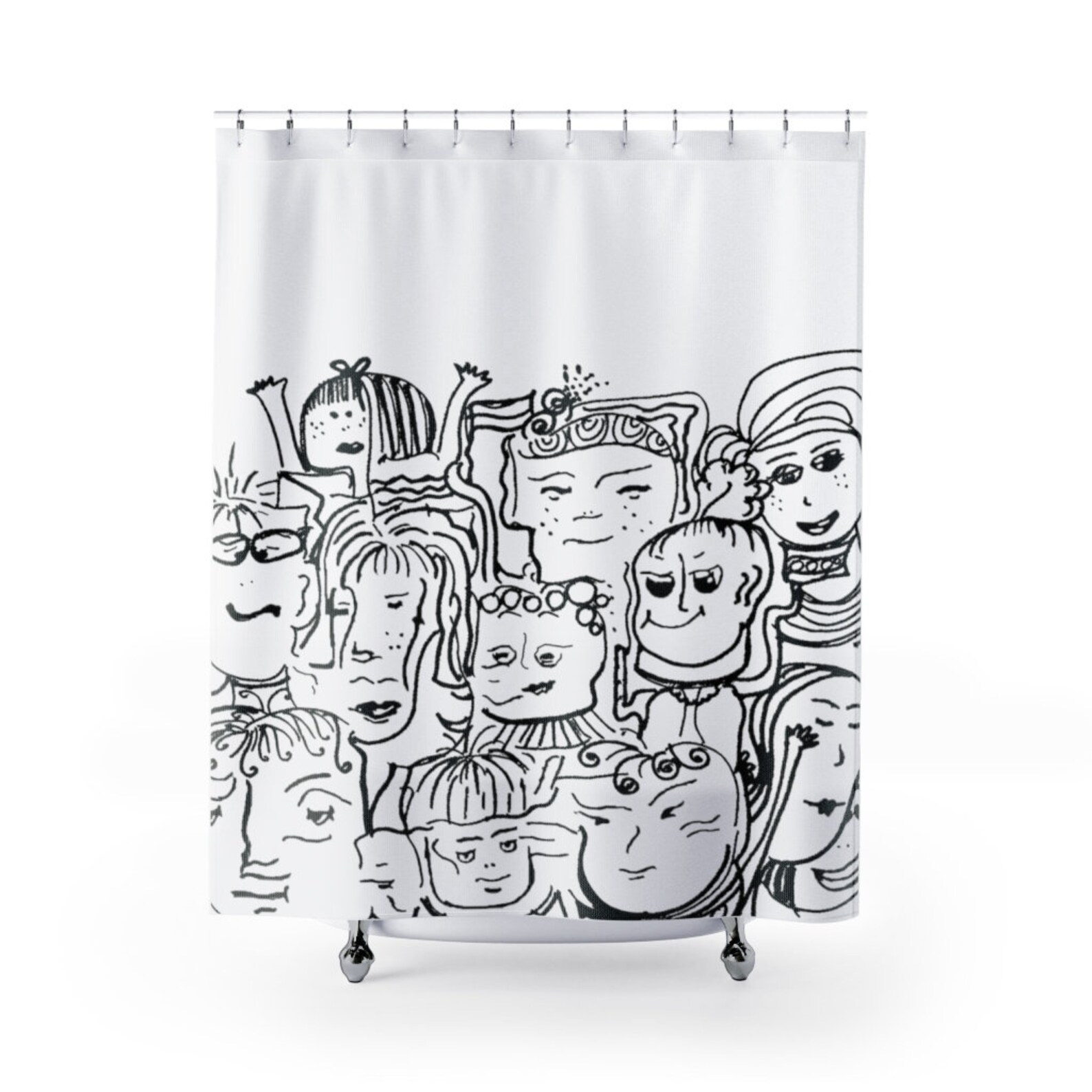 Black and White Shower Curtain Funny Shower Curtain Unique Etsy