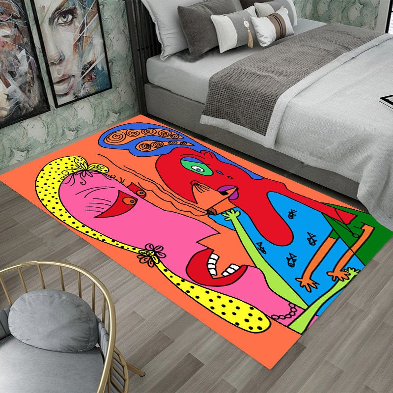 Silly Meow Angry Shark Area Rug Custom Area Rugs Floor Cover For Living Room Dining Room Bedroom Place Mat