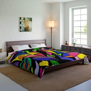 Abstract Pop Art Comforter: Colorful Modern Dorm Bedding