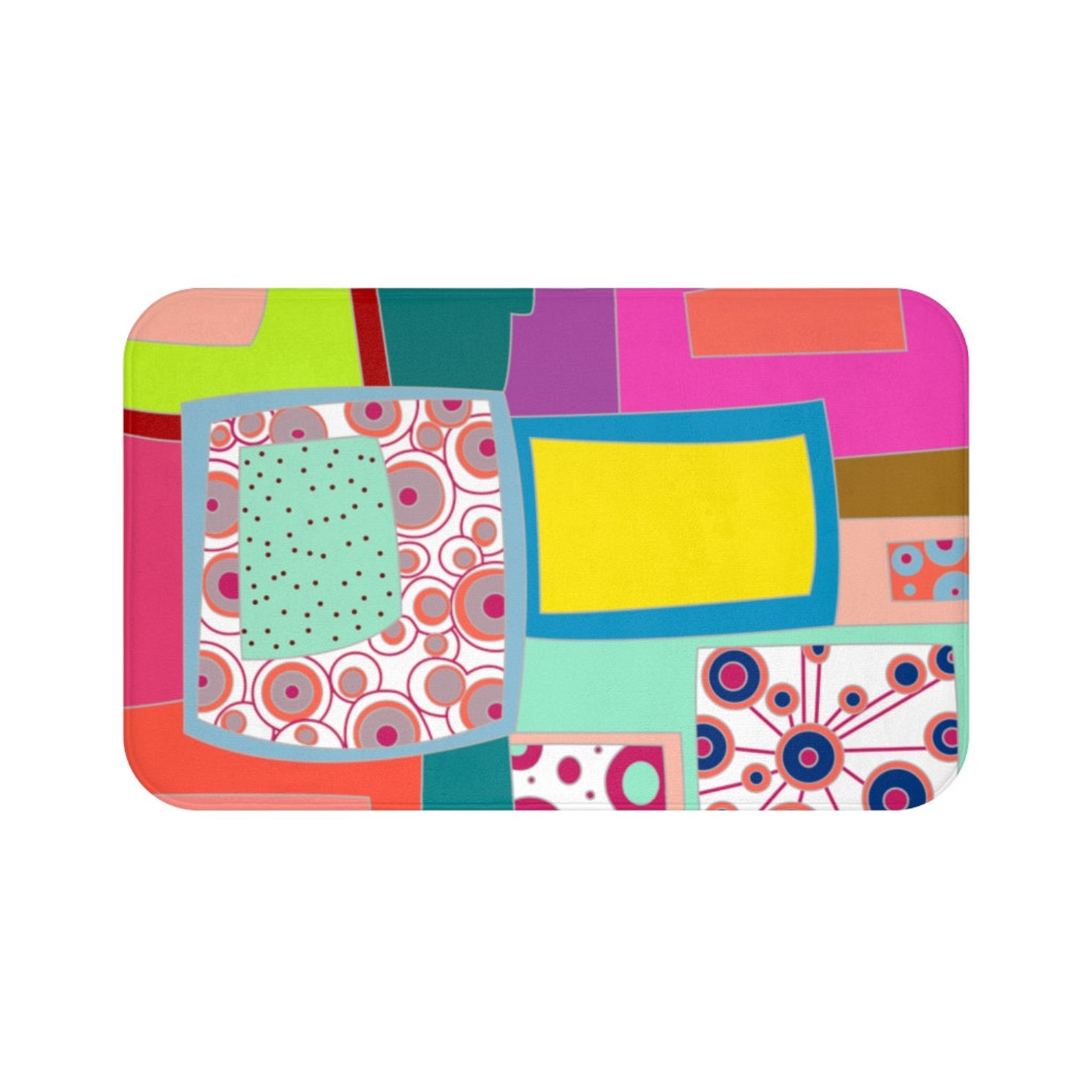 Bath Mat Funky Bath Mat Colorful Bright colors shower mat Etsy