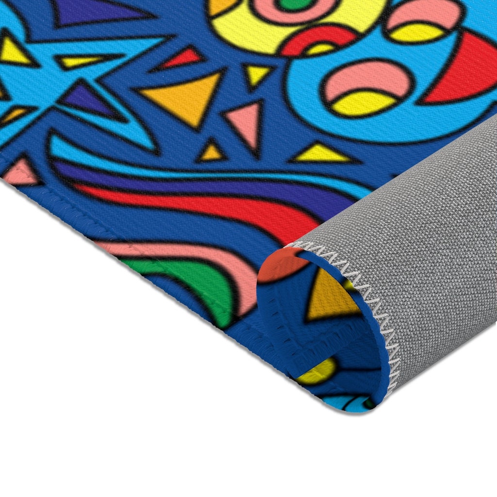 Azure Unique Rug Nursery Rug Boy Kids Bedroom Rug Navy Blue Etsy