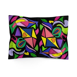 Abstract Colorful Pillow Sham: Modern Art Microfiber Sham