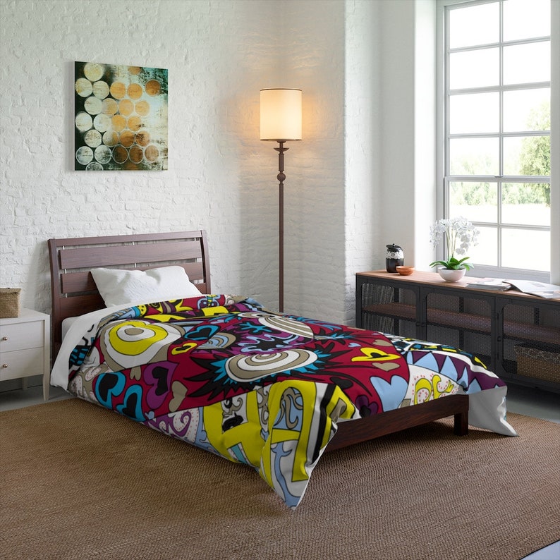 Hipster funky Comforter Pop Art Comforter Cozy Bed Cover Etsy