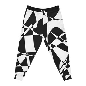 BLACK & WHITE Athletic Joggers ,street wear sweatpant, Japanese trend, trending sweats, hype wear,  Jogger Pants with Pockets and Drawstring