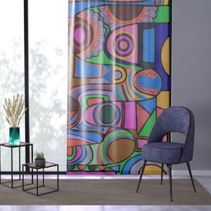 Colorful Blackout Curtain (Set of 2): Groovy Boho Decor