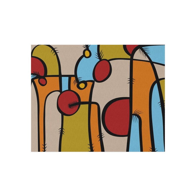 Abstract Outdoor Rug: Funky Patio Deck Rug, Multi-Color image 12