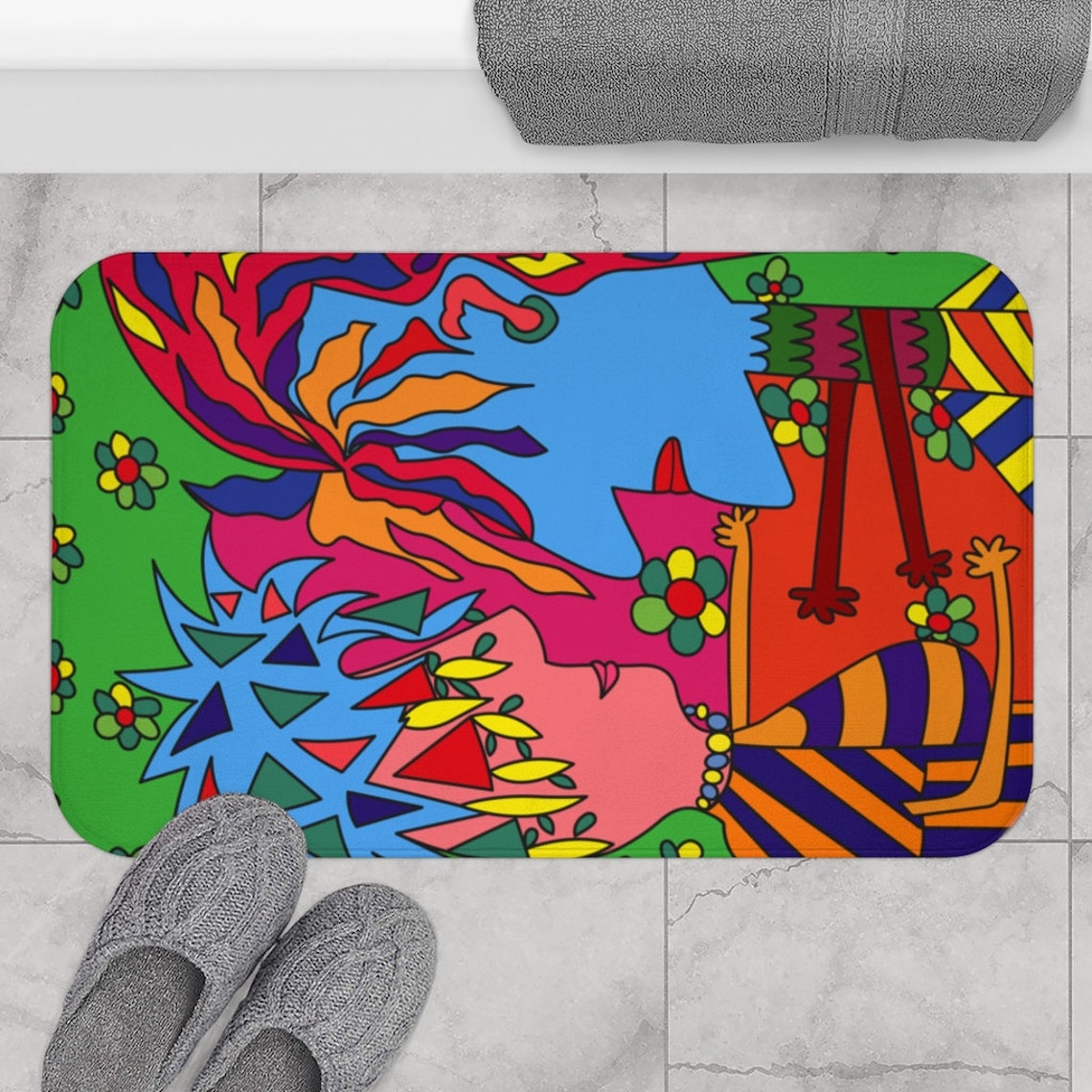 Dorm Decor Bath Mat BOHO Pop Art Bath Mat Funky Bath Mat Etsy Australia