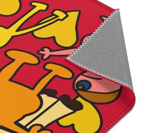 Red Area Rug: EYE CONTACT Designer Pop Art Carpet