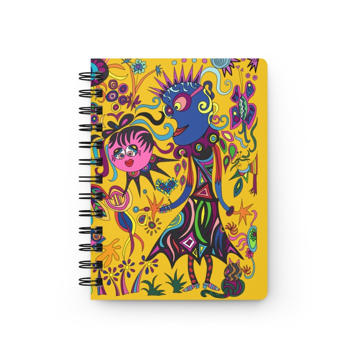 Funky Spiral Bound Journal Hardcover Artist notebook Etsy