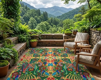 Colorful Outdoor Rug: Pop Art Patio Decor