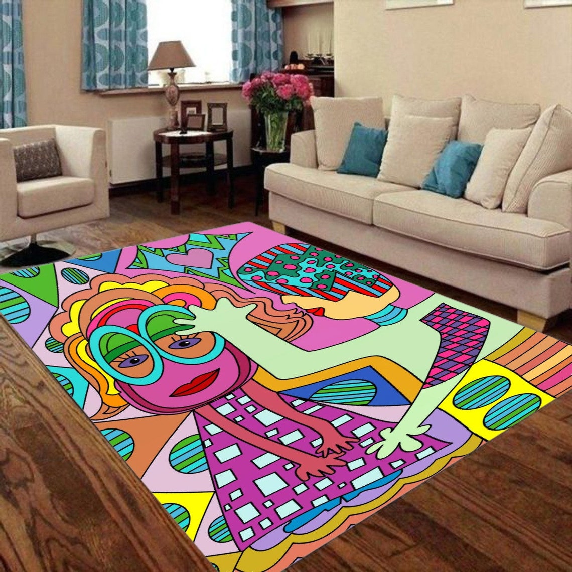 Abstract Area Rug Funky Area Rug Funky Home Décor Etsy