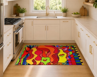 Pop Art Rug: Colorful Faces, Funky Home Decor