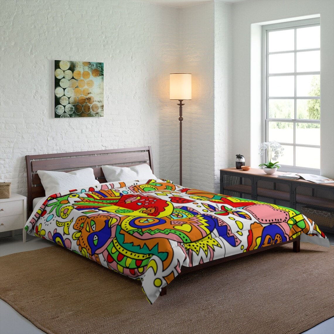 Comforter Pop Art Bed Cover Graffiti Comforter For Any Etsy