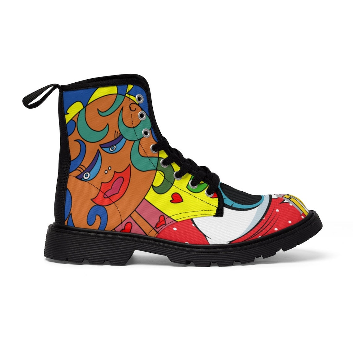 Boots Women's Canvas Boots Pop Art Funky Shoes | Etsy