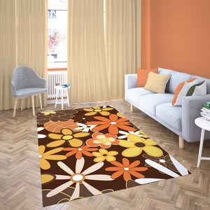 Floral Area Rug: Colorful Flower Carpet, Dorm Decor