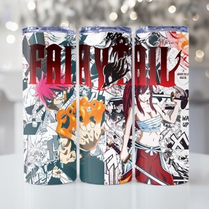 Fairytail Anime  Tumbler - Personalized with Your Favorite Characters, Anime Enthusiasts - Unique Gift for Cosplayers and Manga Fans, Natsu