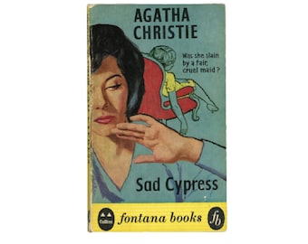 Sad Cypress - Agatha Christie Fontana Books 1961 - Vintage Artwork Recycled Literary Gift