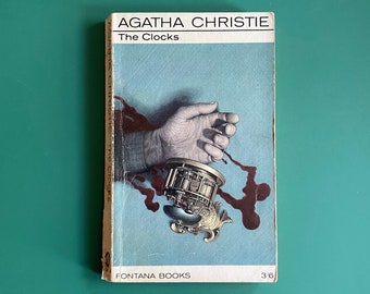 The Clocks - Agatha Christie - Tom Adams - Fontana Books 1968 - Vintage Artwork Recycled Literary Gift