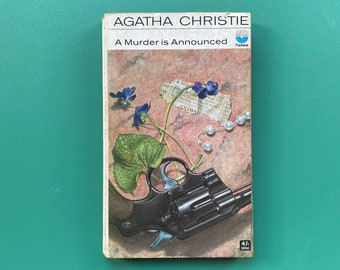 A Murder is Announced - Agatha Christie - Tom Adams - Fontana Books 1969 - Vintage Artwork Recycled Literary Gift