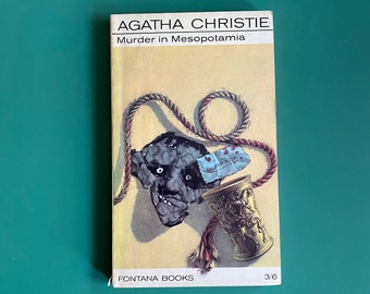 Murder in Mesopotamia - Agatha Christie - Tom Adams - Fontana Books 1964 - Vintage Artwork Recycled Literary Gift