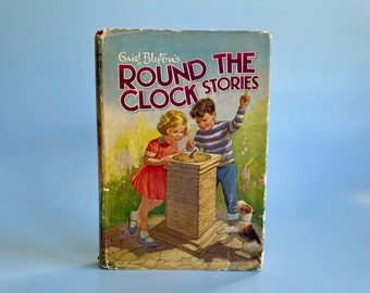 Enid Blyton - Round The Clock Stories - Children's Storybooks Deans & Sons 1967 Hardback Bedtime Story Books - Recycled Literary