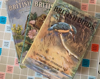 Ladybird First Edition Undated Books of British Birds Hard Back with Dust Covers