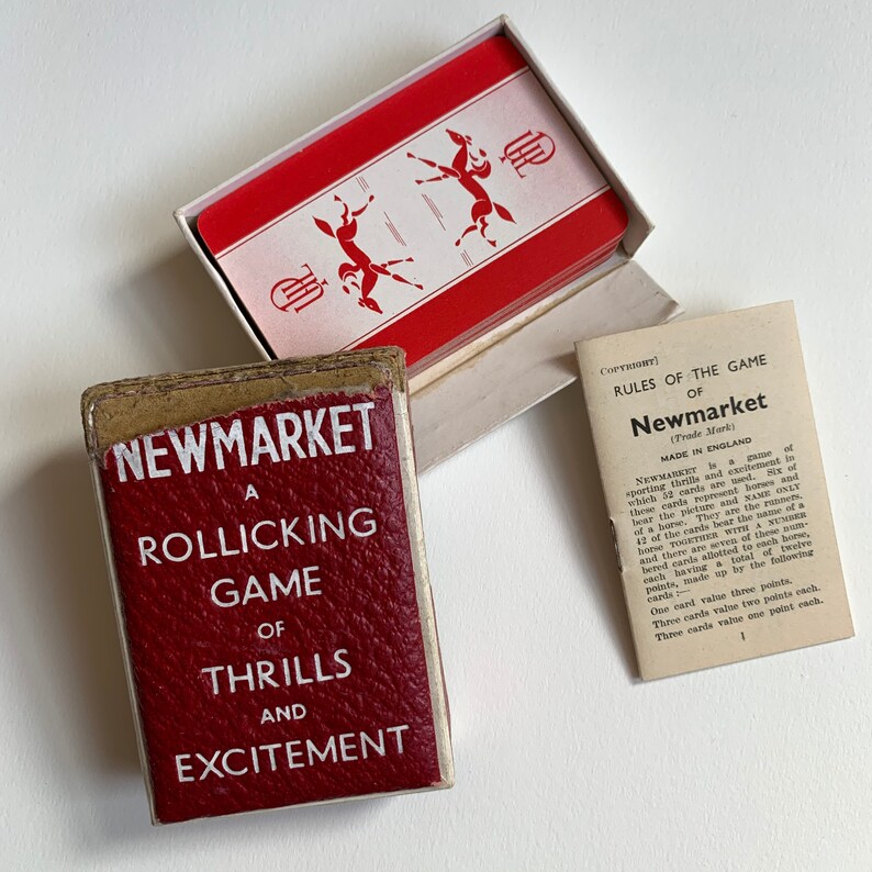 Newmarket Card Game Vintage 1950s Illustrated Horse Racing Etsy