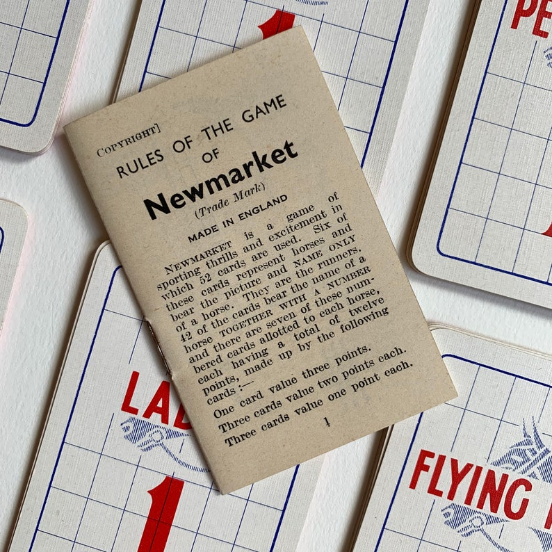 Newmarket Card Game Vintage 1950s Illustrated Horse Racing Etsy