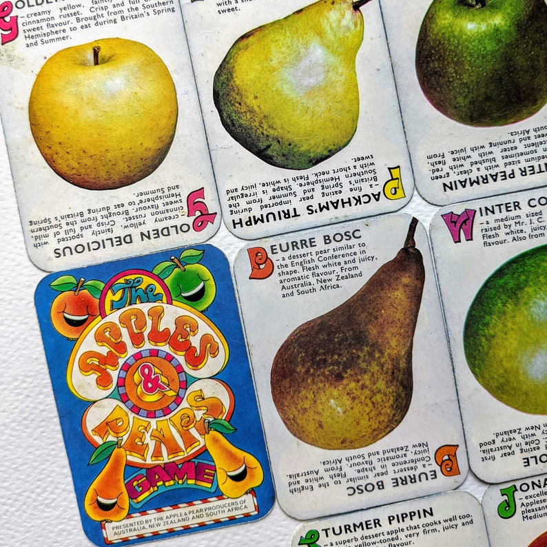 Vintage Childrens Illustrated Apples & Pears Card Game Etsy