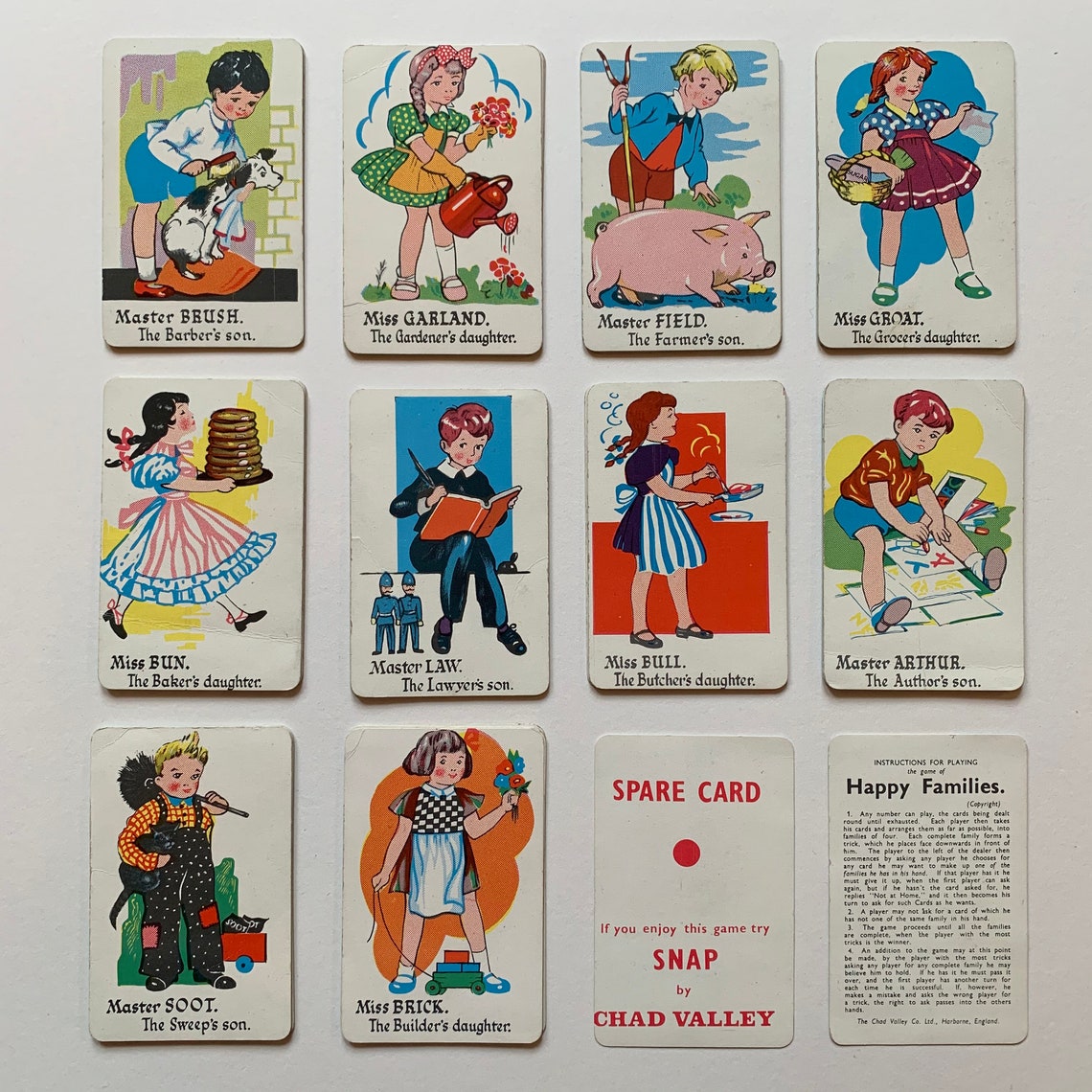 Vintage Happy Families Playing Cards 1960s 1980s Vintage | Etsy
