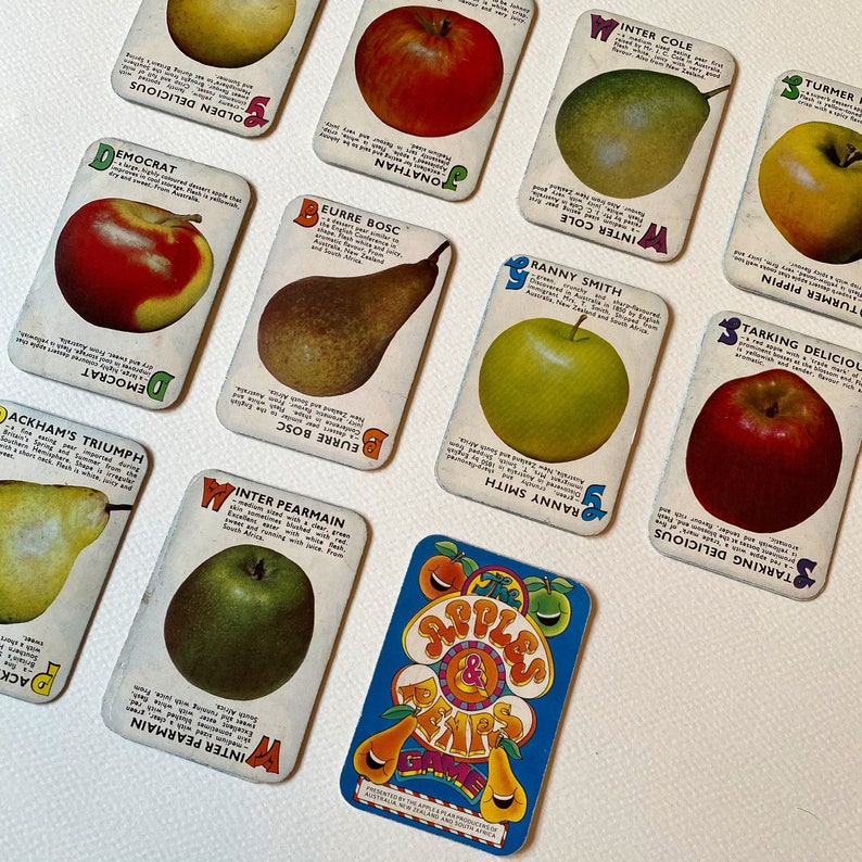 Vintage Childrens Illustrated Apples & Pears Card Game Etsy