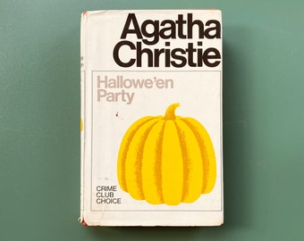 Agatha Christie Book - Hallowe'en Party - 1969 - The Book Club Associates - Nottingham Library Copy  - Vintage Murder Thriller Mystery Book